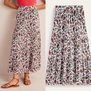 Boden NWT Jersey Maxi Skirt Multi Dandelion Paisley Sz 12R